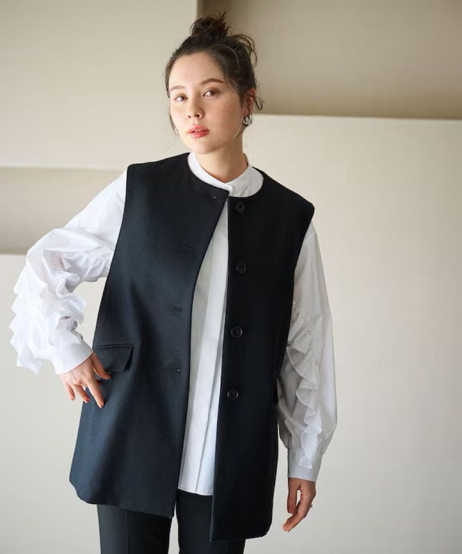 a*k様 【新品タグ付き】完売！#newans チュニックジレ ブラック 0 オ