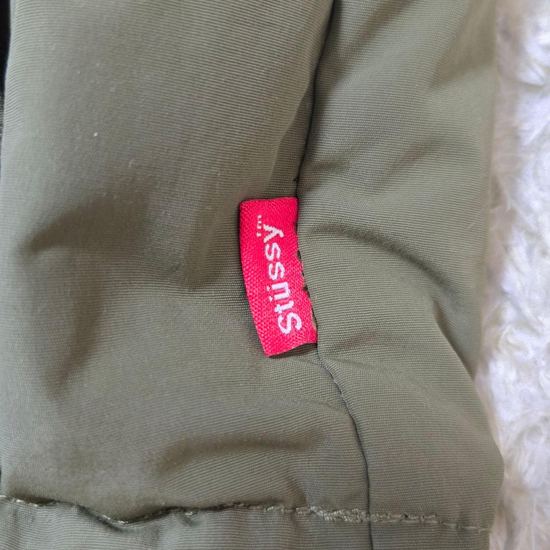 STUSSY/ステューシー 黒タグ 胸パッチ 裏アニマル柄 ダウン ベスト M