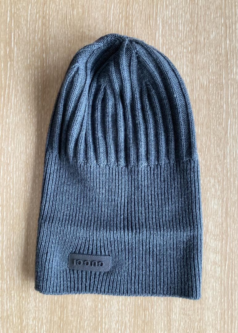 グッチ ウール リブ ニット帽 グレー