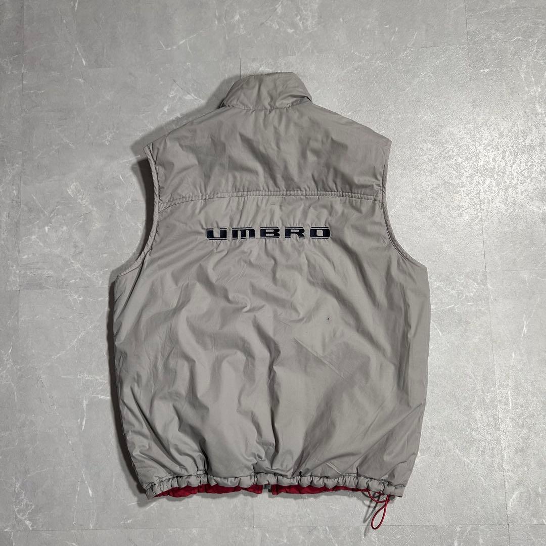 90s OLD UMBRO リバーシブル 短丈パファーベスト 中綿ダウン Y2K