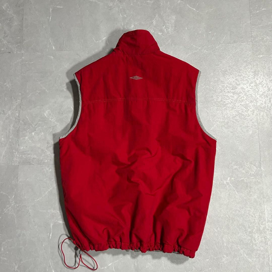 90s OLD UMBRO リバーシブル 短丈パファーベスト 中綿ダウン Y2K