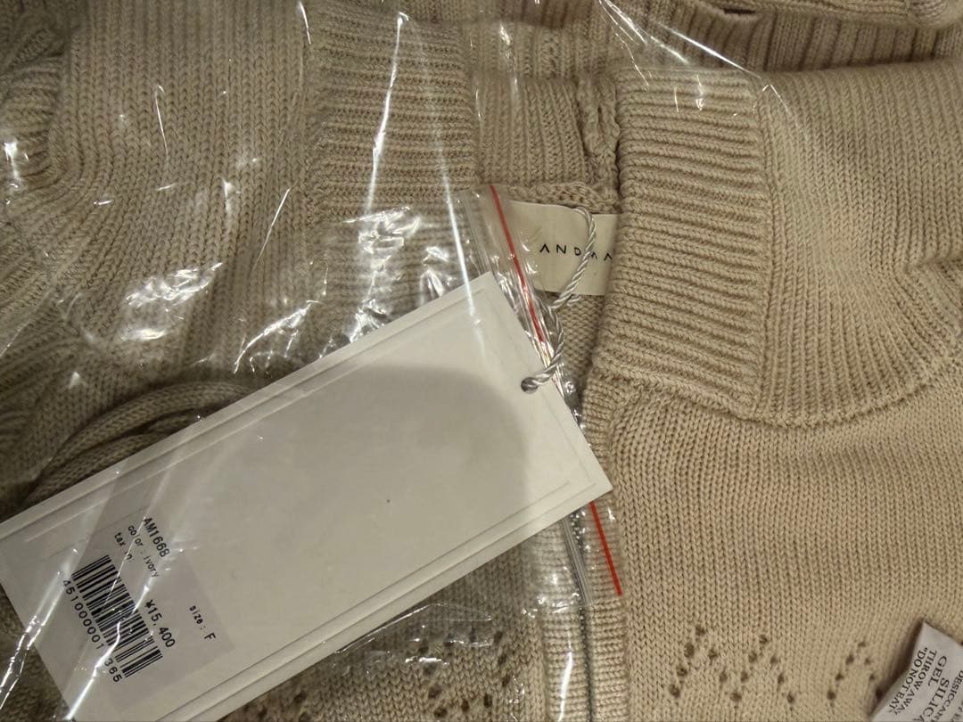 トップス andmary Angel crochet hood tops ivory