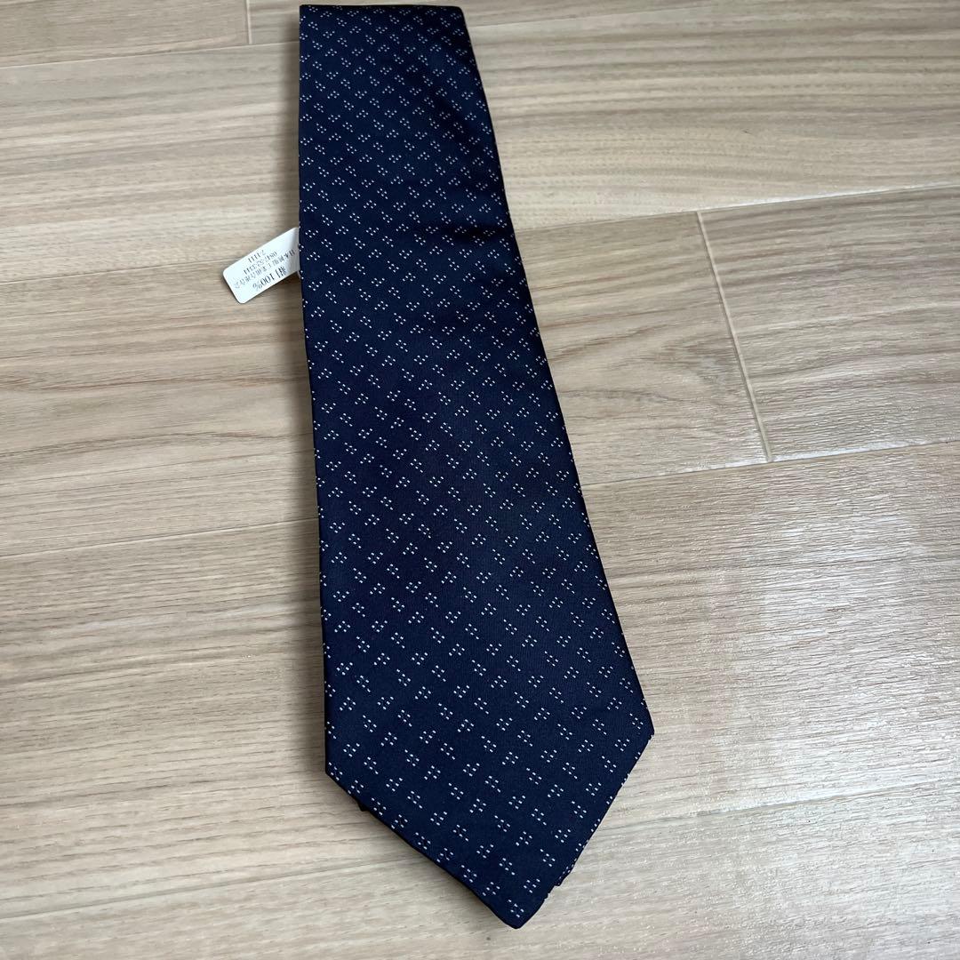 dunhill ネイビー 幾何学模様 ネクタイ