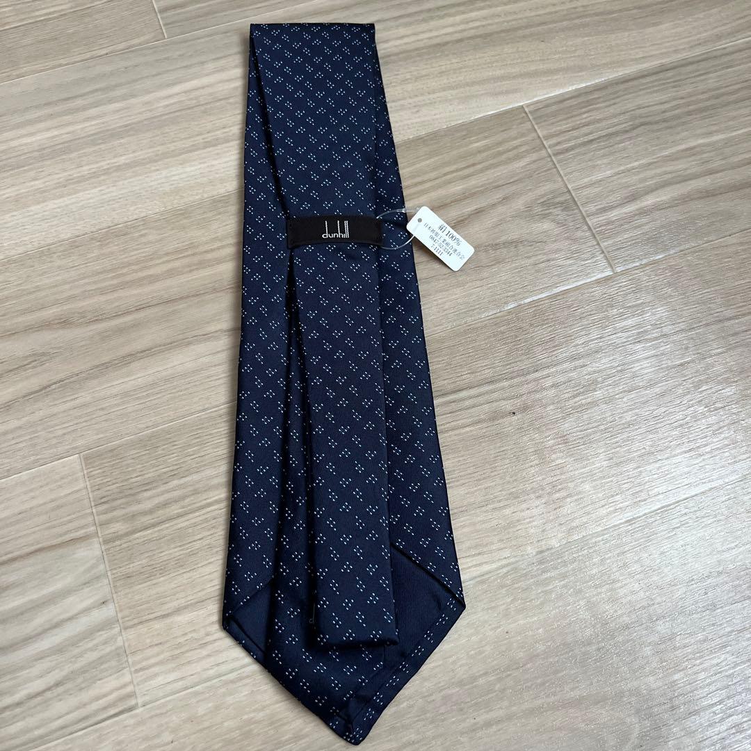 dunhill ネイビー 幾何学模様 ネクタイ