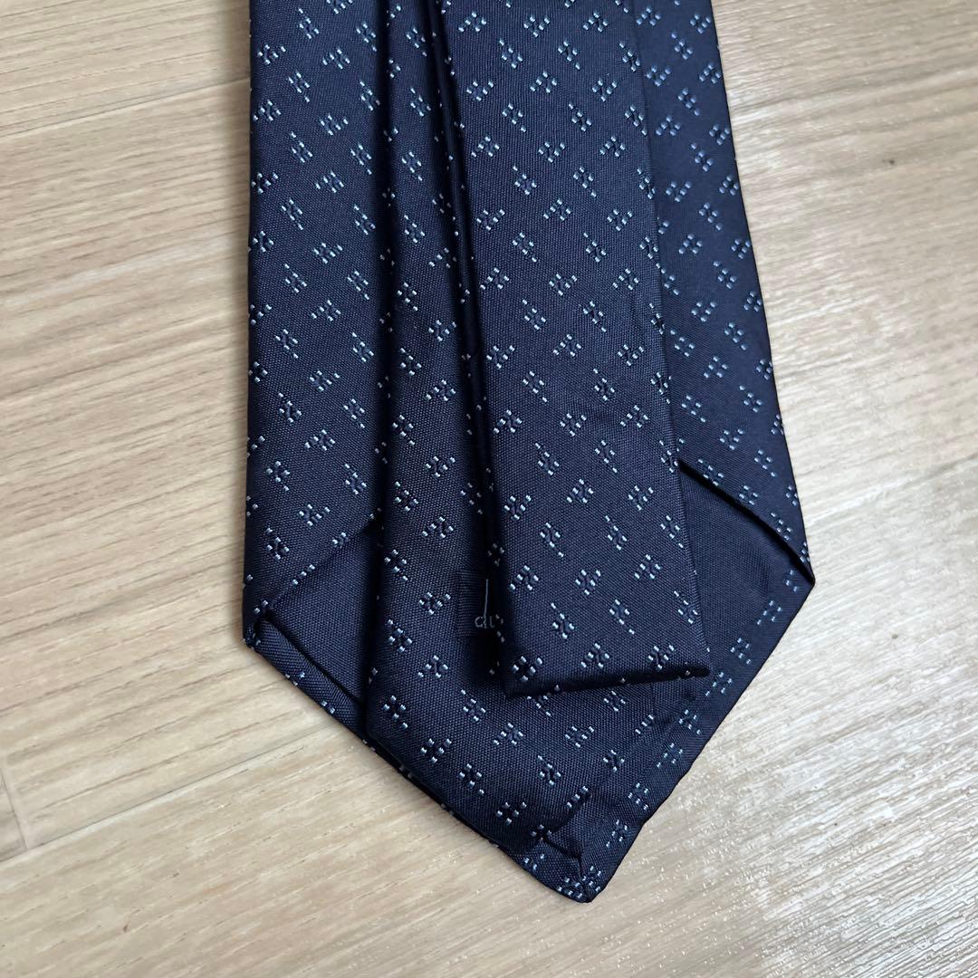 dunhill ネイビー 幾何学模様 ネクタイ
