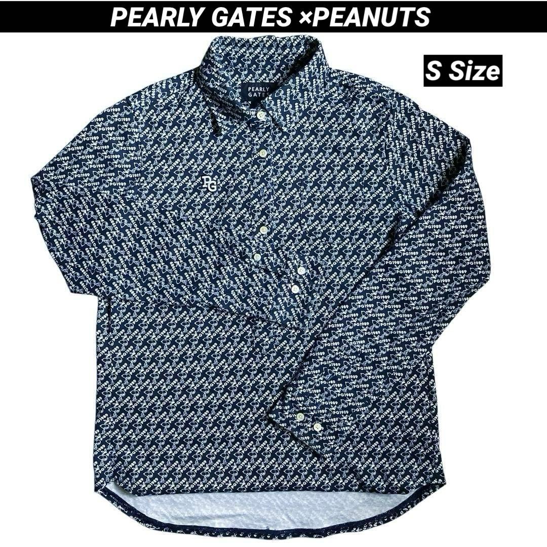 【美品】PEARLY GATES ×PEANUTS長袖ポロ スヌーピー 総柄 0