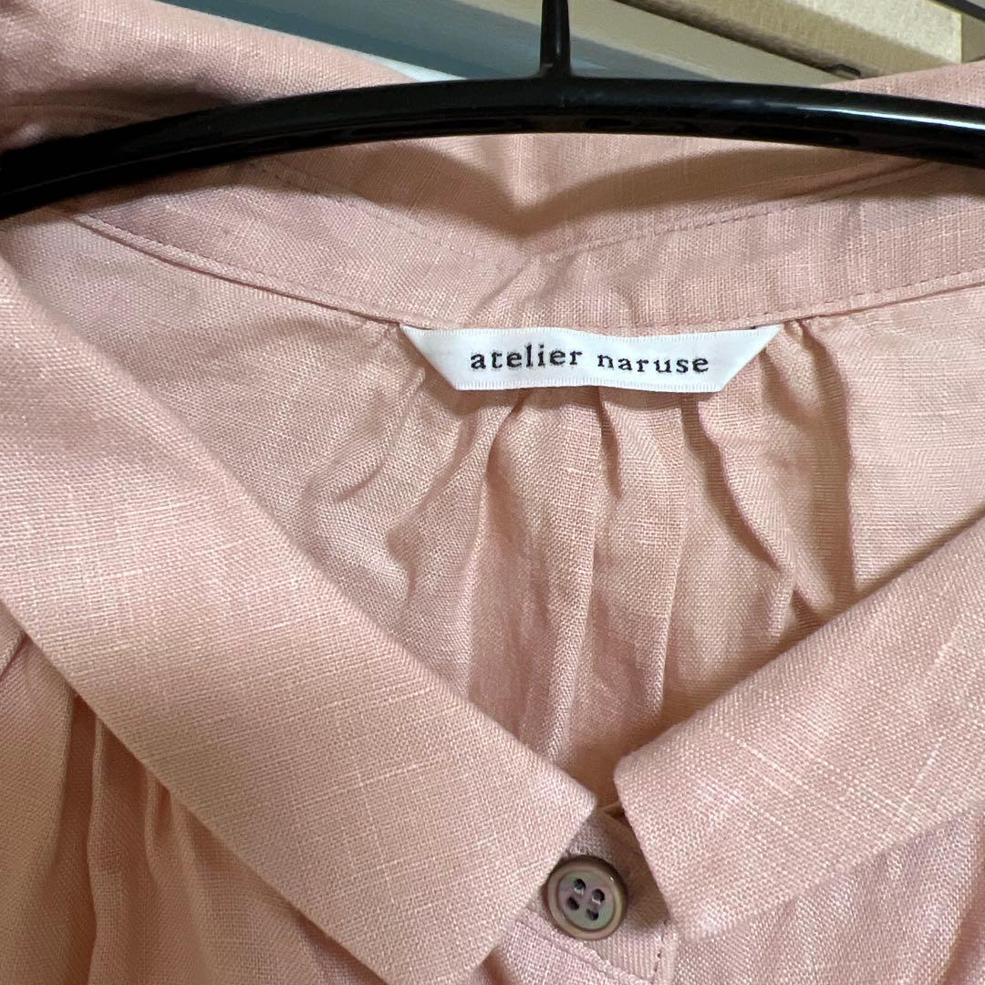 【リリ】atelier naruse リネンピンクシャツ F