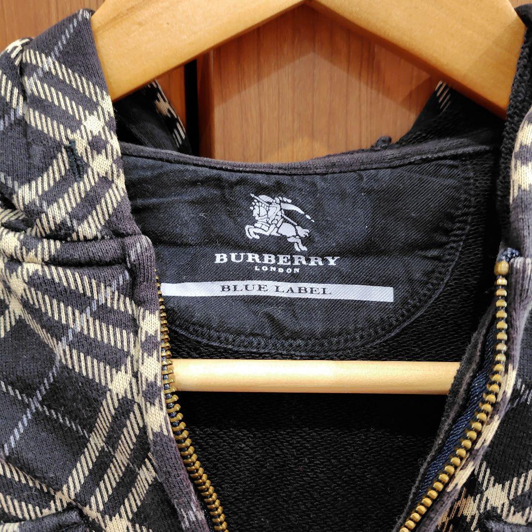 BURBERRY BLUE LABEL チェック柄パーカー