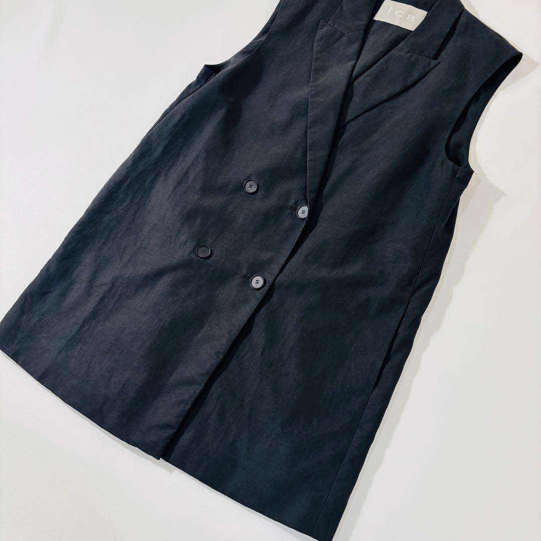861 ICB ウォッシャブル ジレ ブラック 23SS 大きいサイズ ブラック