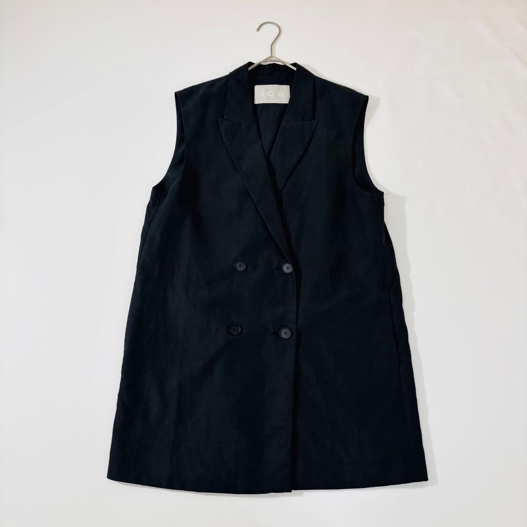 861 ICB ウォッシャブル ジレ ブラック 23SS 大きいサイズ ブラック