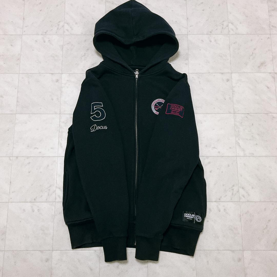 DOCUS DESIGN ジップアップ パーカー ワッペン ゴルフ
