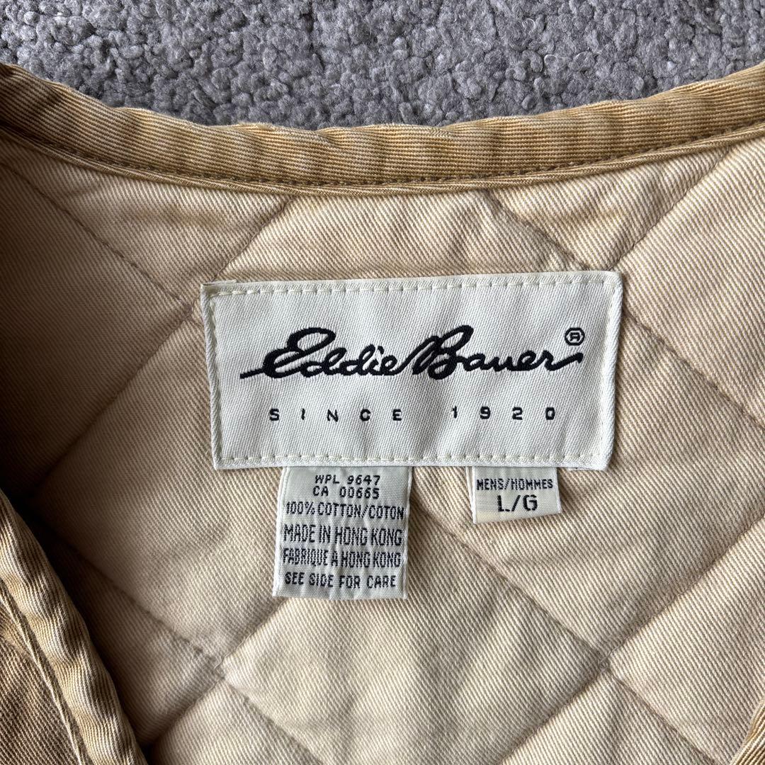 Eddie Bauer キルティングベスト L/G ベージュ