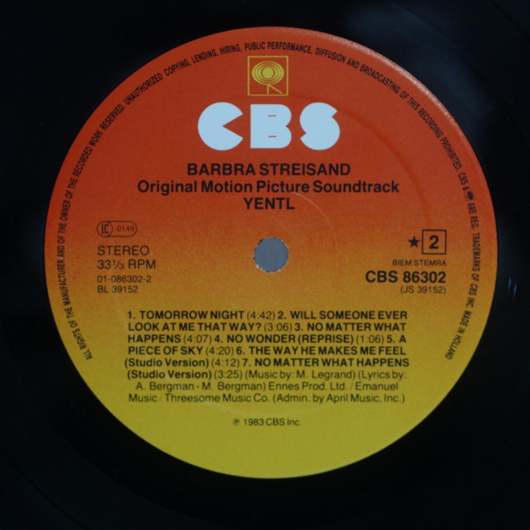オランダ盤LP Barbra Streisand Yentl ステレオ
