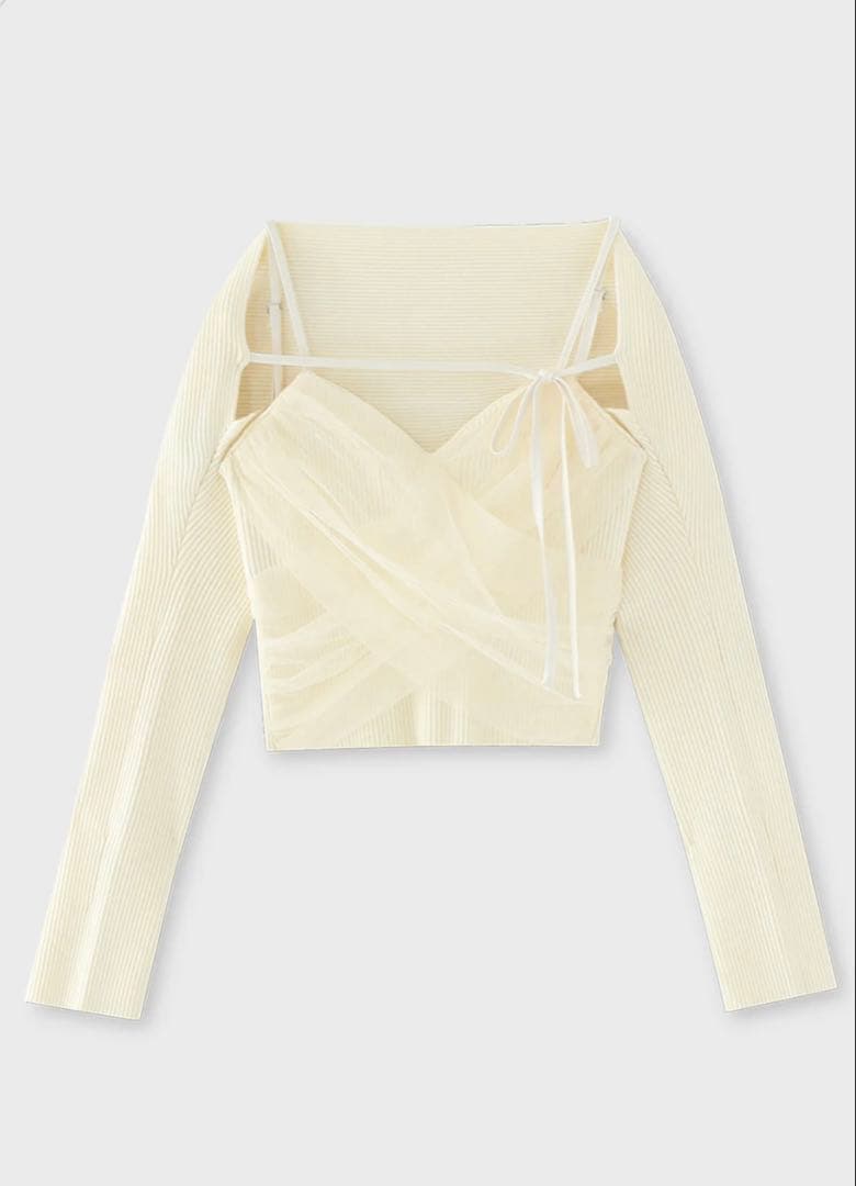 エムミーエメTulle knit ensemble tops