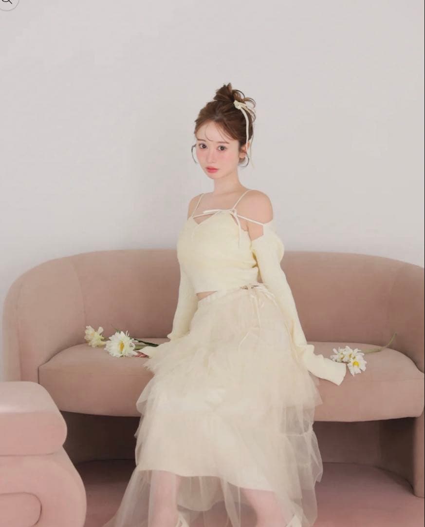 エムミーエメTulle knit ensemble tops