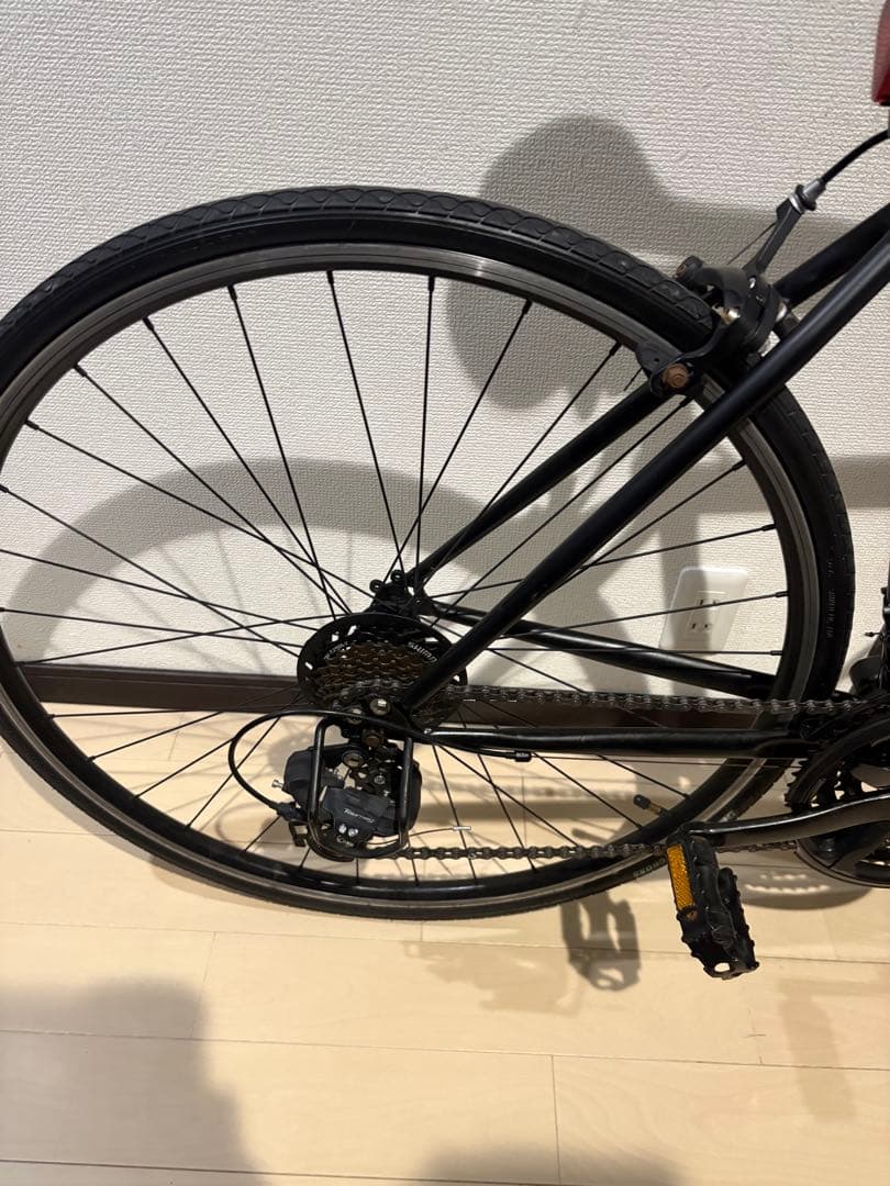ブラック アルミロードバイク 700Cロードバイククロスバイク引き取り限定