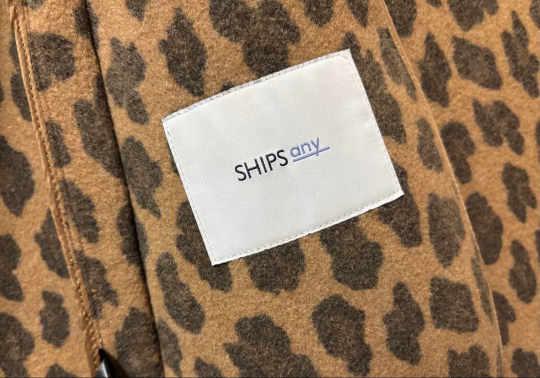 SHIPS any リバー スタンドカラー ポンチョ ショート コート キャメル