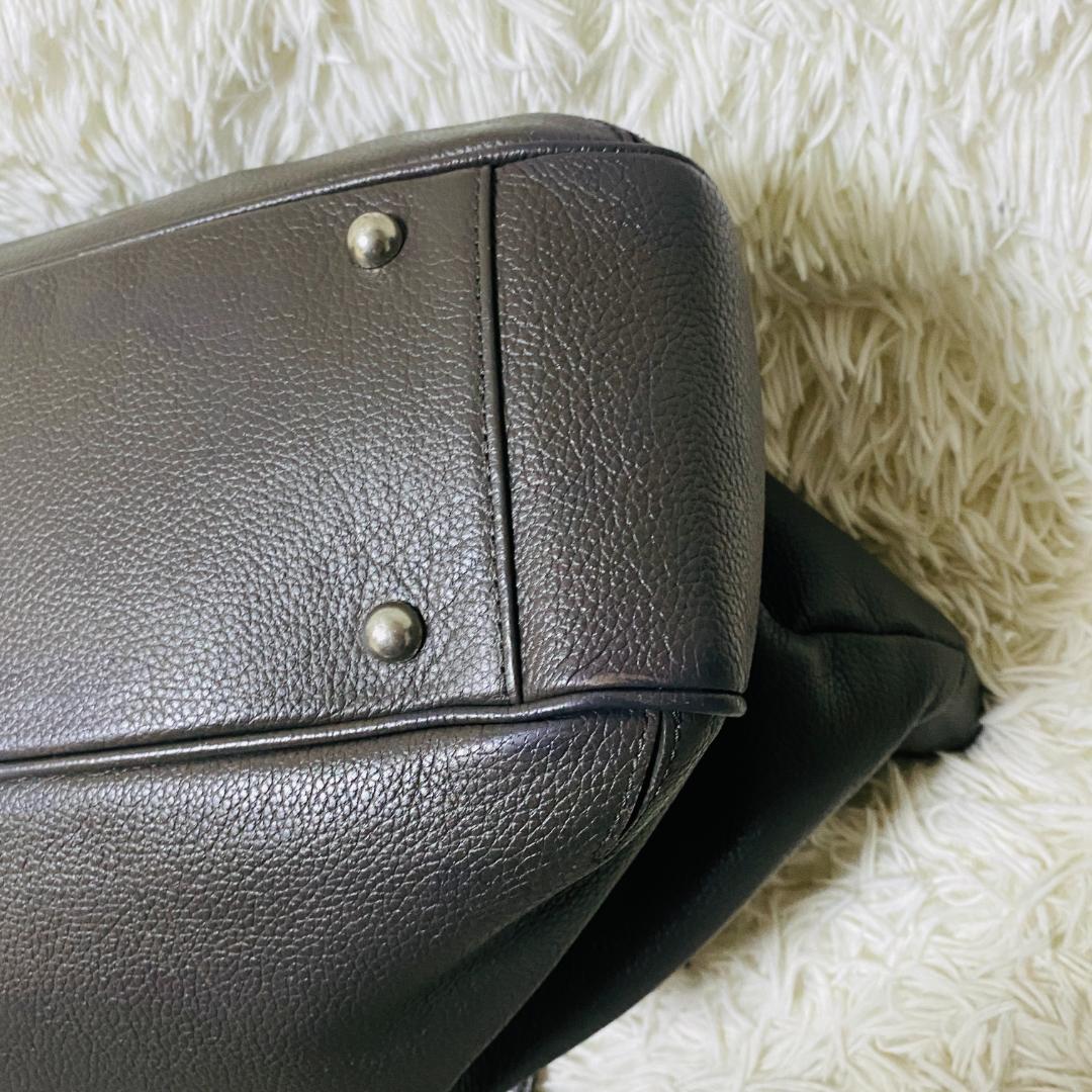 PELLE MORBIDA レザー トートバッグ 本革 ビジネスバッグ グレー