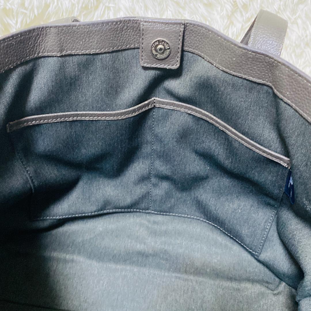 PELLE MORBIDA レザー トートバッグ 本革 ビジネスバッグ グレー