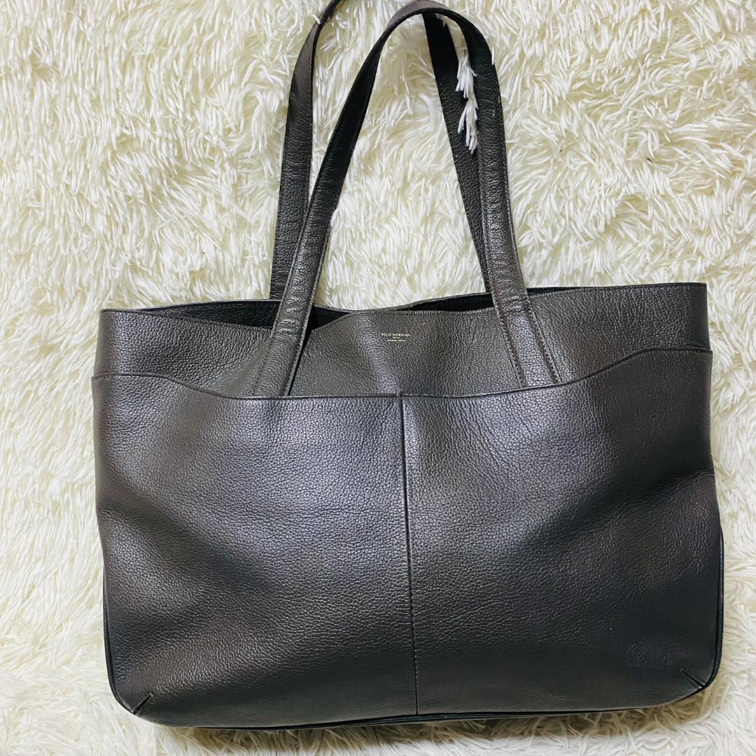 PELLE MORBIDA レザー トートバッグ 本革 ビジネスバッグ グレー