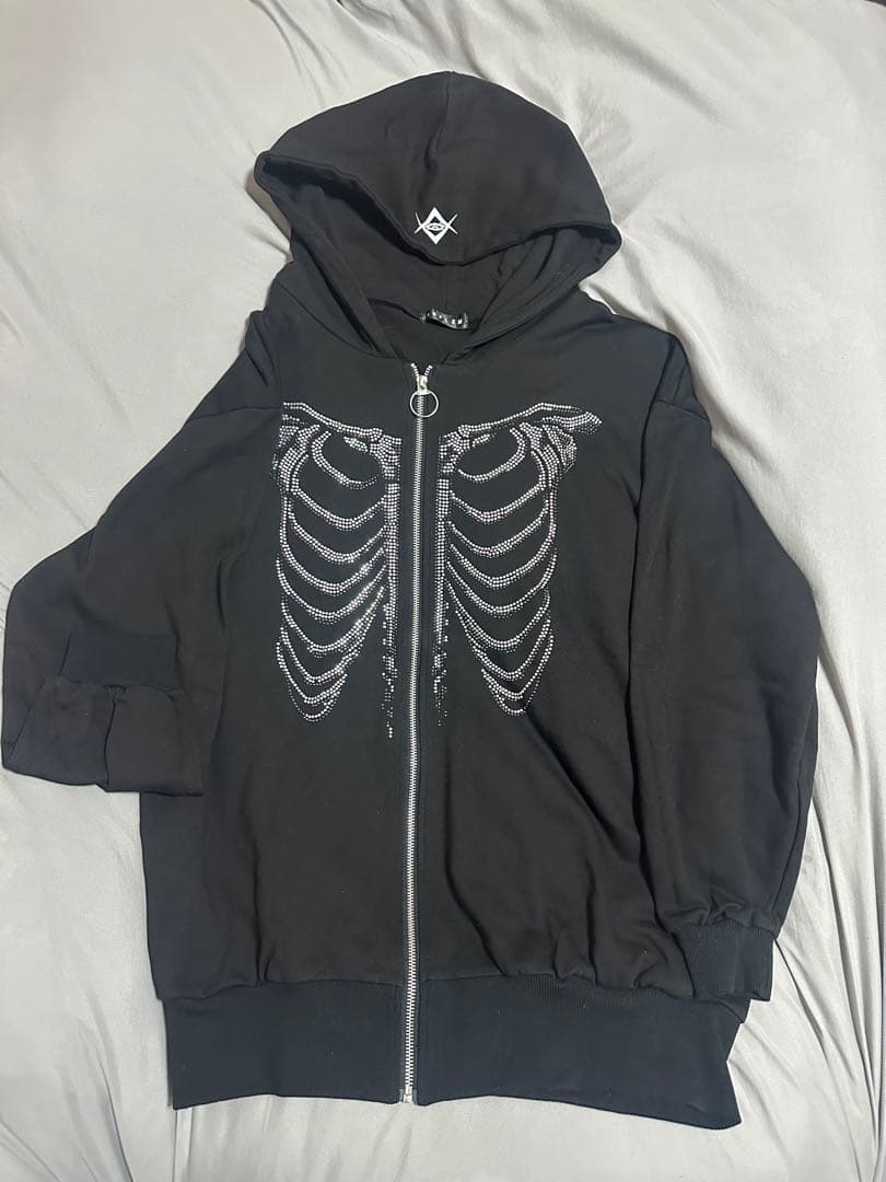 (最終値下げ)REFLEM BONEラインストーンZIPパーカー
