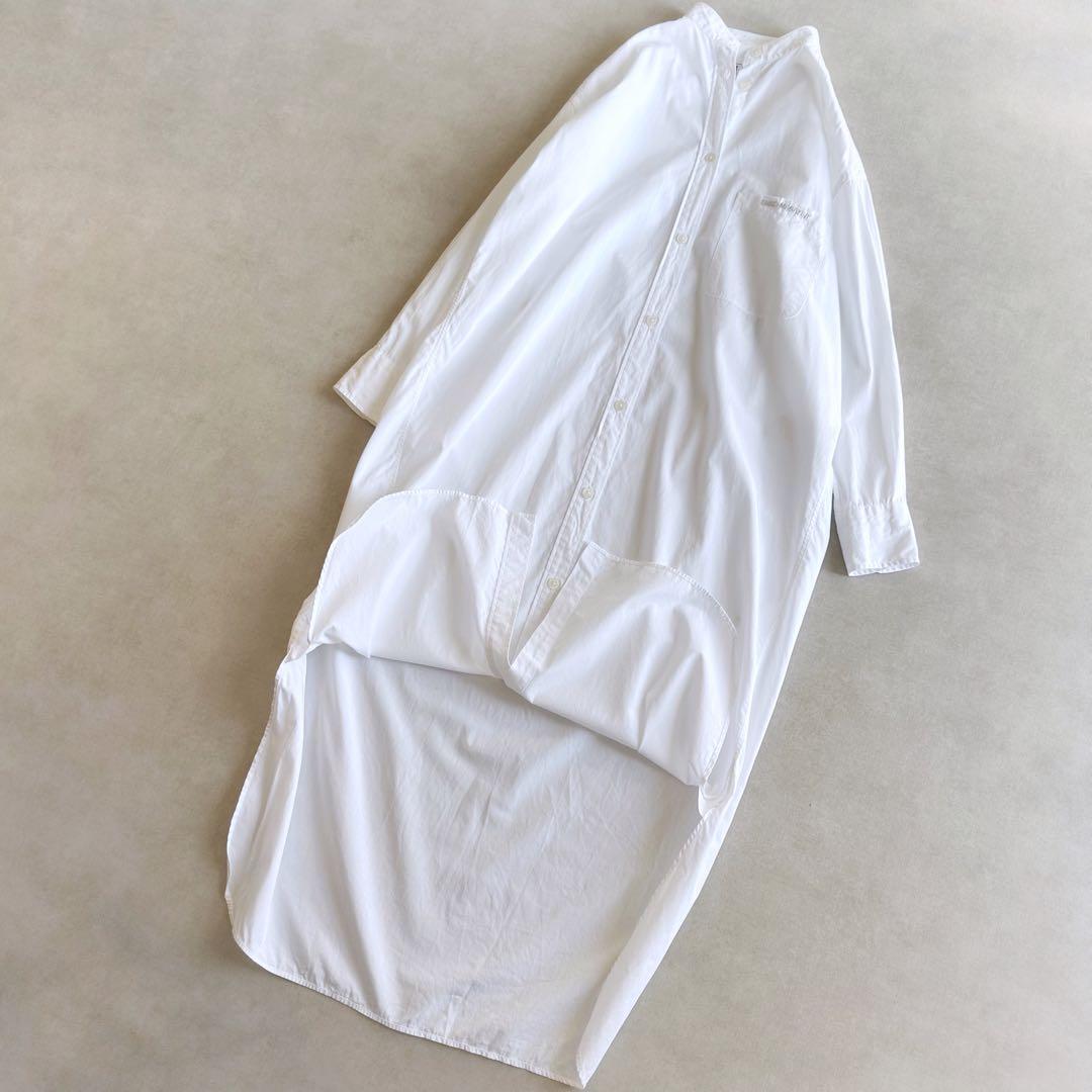 美品▲THIRD MAGAZINEサードマガジン/バンドカラーシャツワンピース
