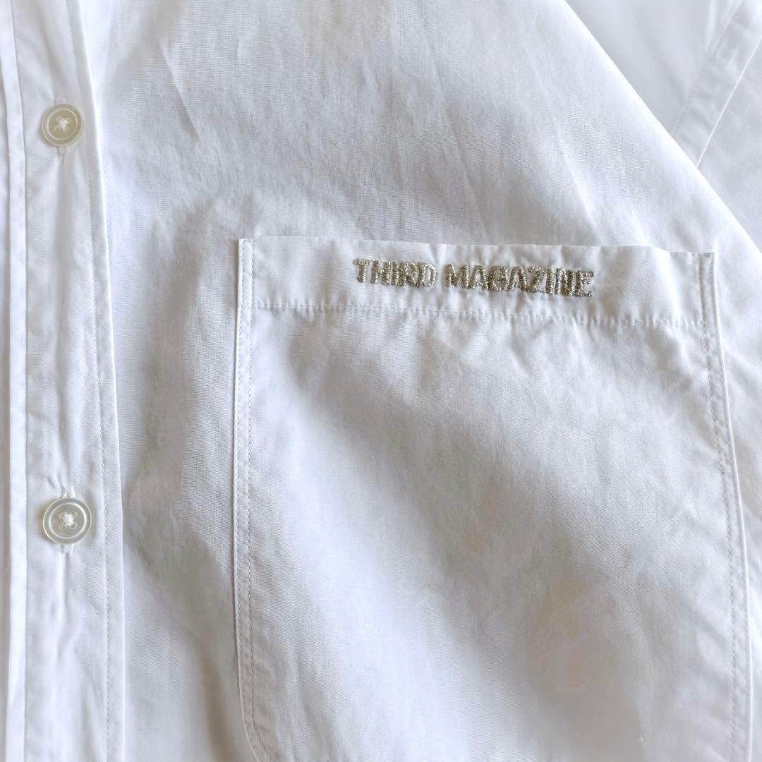 美品▲THIRD MAGAZINEサードマガジン/バンドカラーシャツワンピース