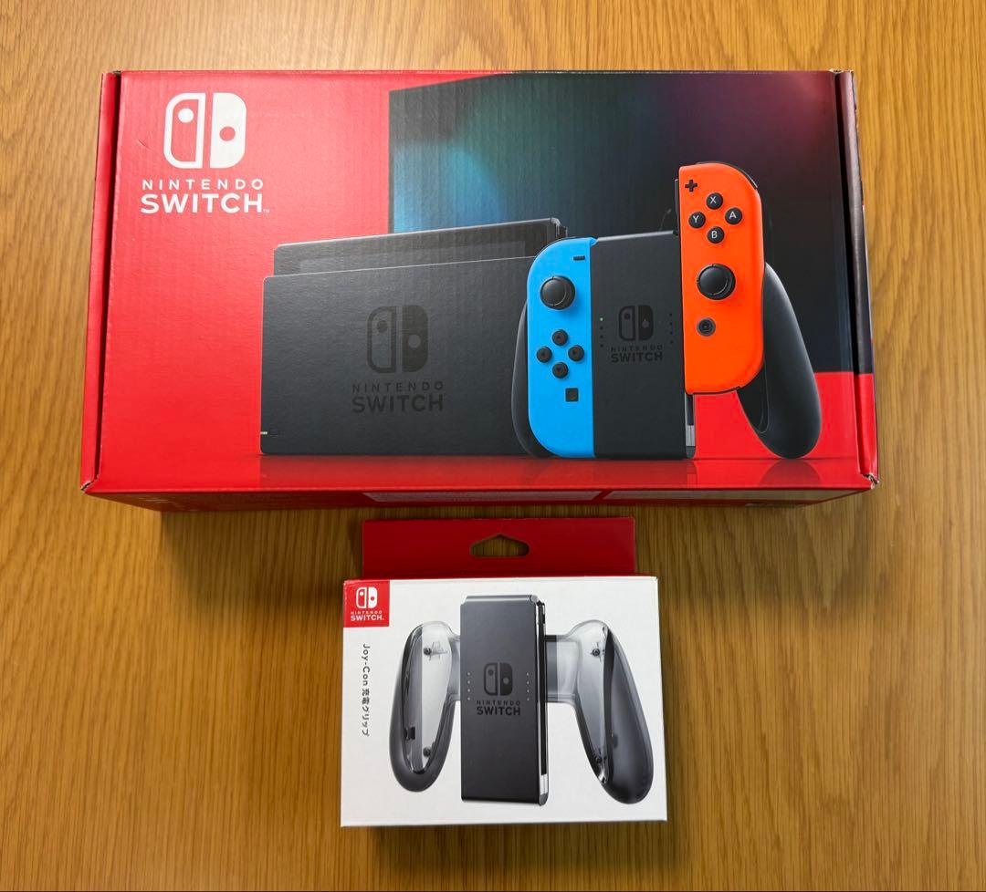 Nintendo Switch 本体 付属品完備、SDカード・充電グリップ付き