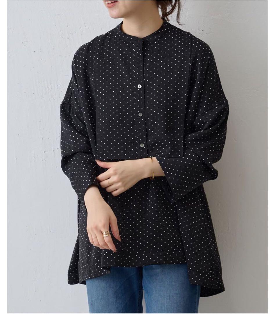 【美品】 BEARDSLEY ビアズリー ドットブザムシャツ 長袖 ゆったり