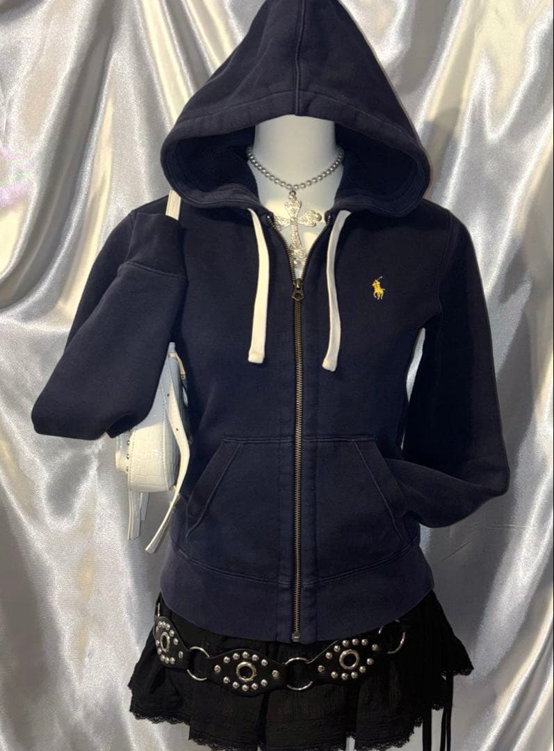90s Old Polo Ralph Lauren y2k パーカー ネイビー