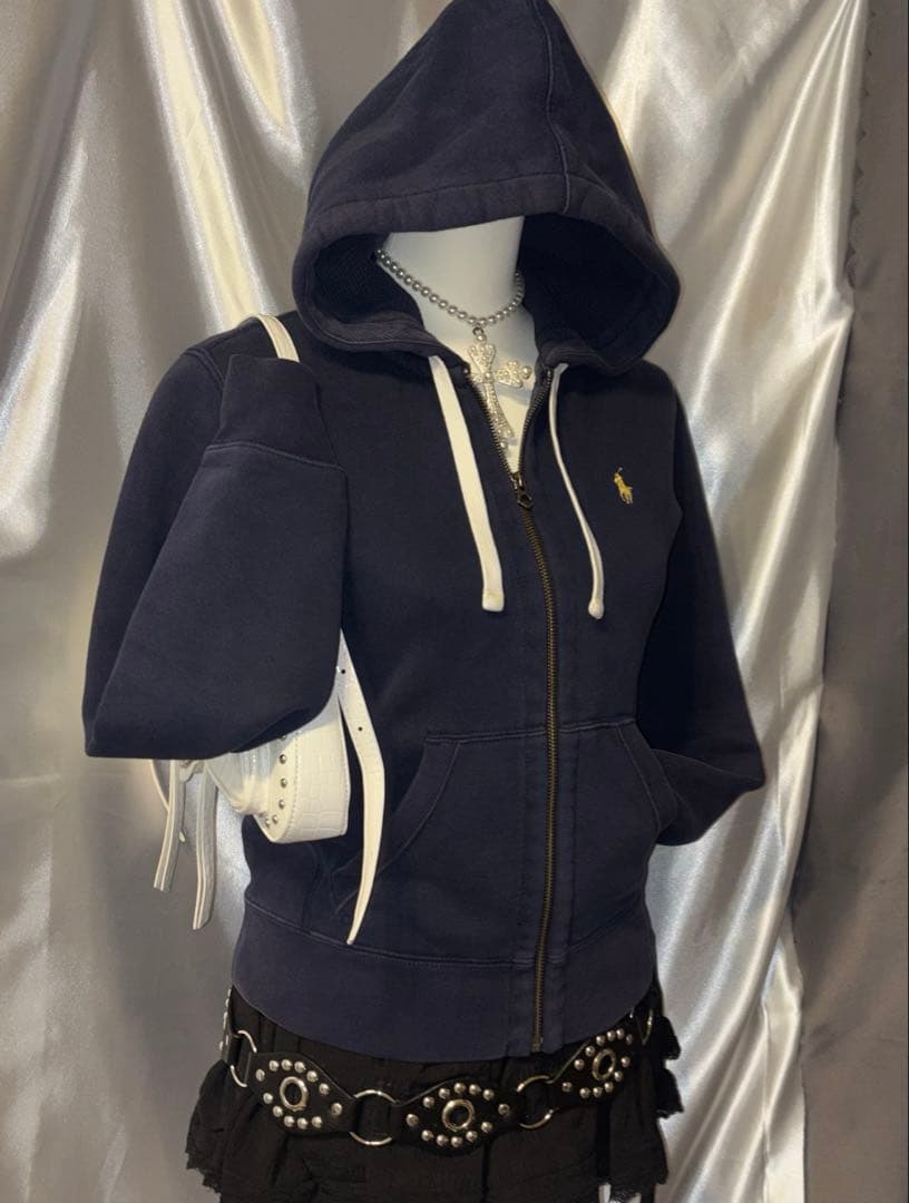 90s Old Polo Ralph Lauren y2k パーカー ネイビー