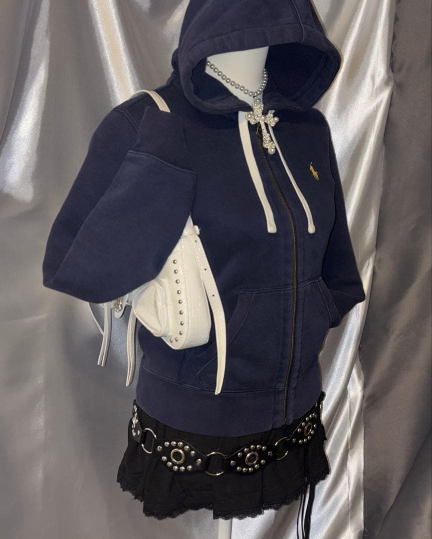 90s Old Polo Ralph Lauren y2k パーカー ネイビー