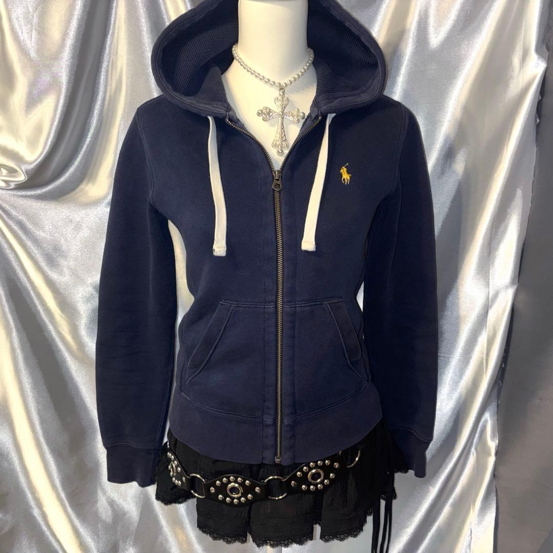 90s Old Polo Ralph Lauren y2k パーカー ネイビー
