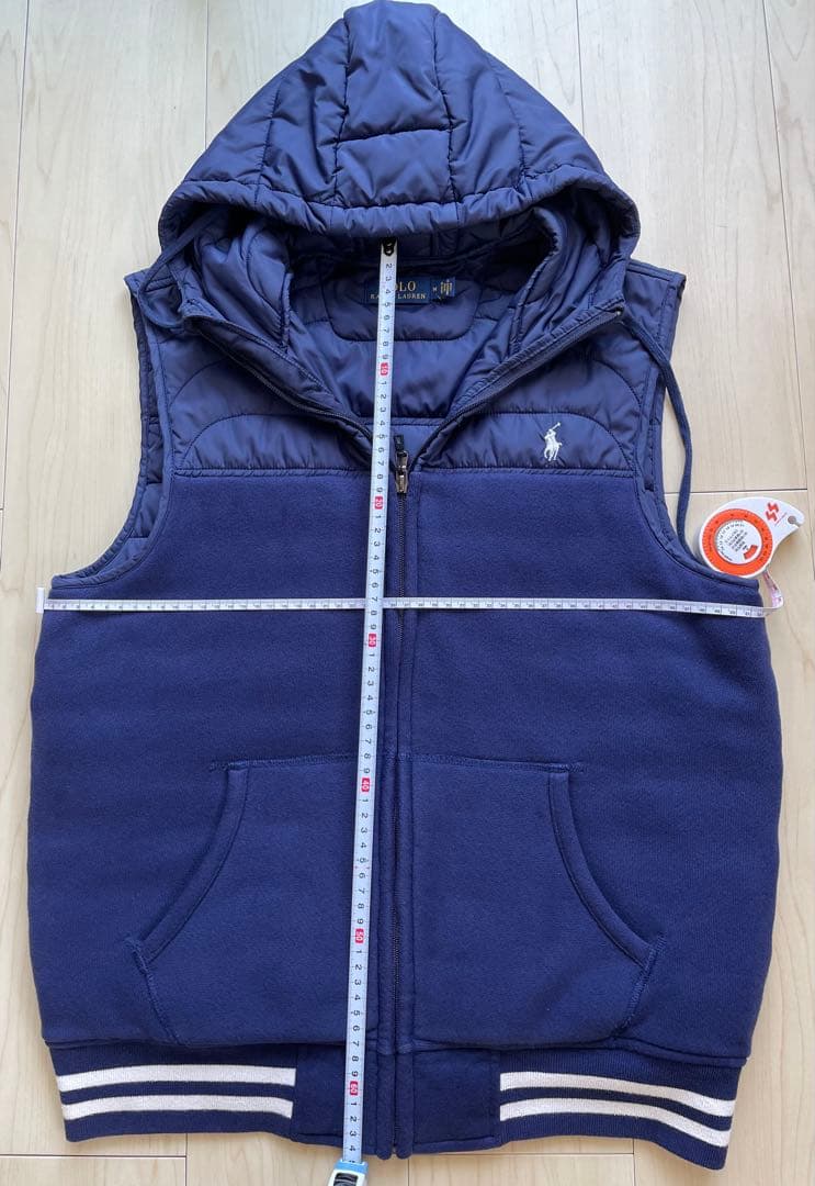 POLO RALPH LAUREN ポロラルフローレンフード付ベストM ネイビー