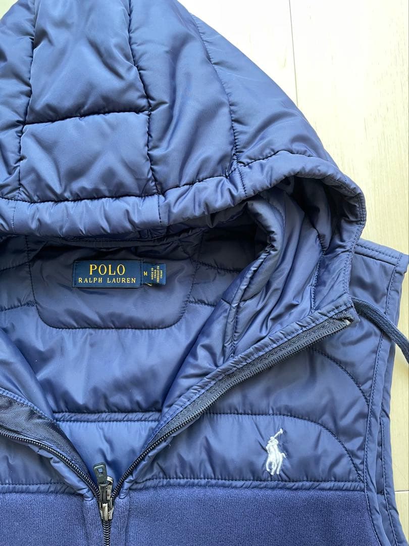 POLO RALPH LAUREN ポロラルフローレンフード付ベストM ネイビー