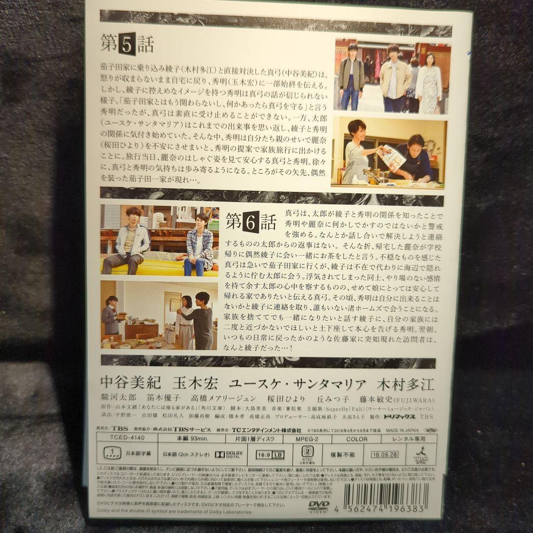 中谷美紀　玉木宏　あなたには帰る家がある DVD　6巻 全巻セット