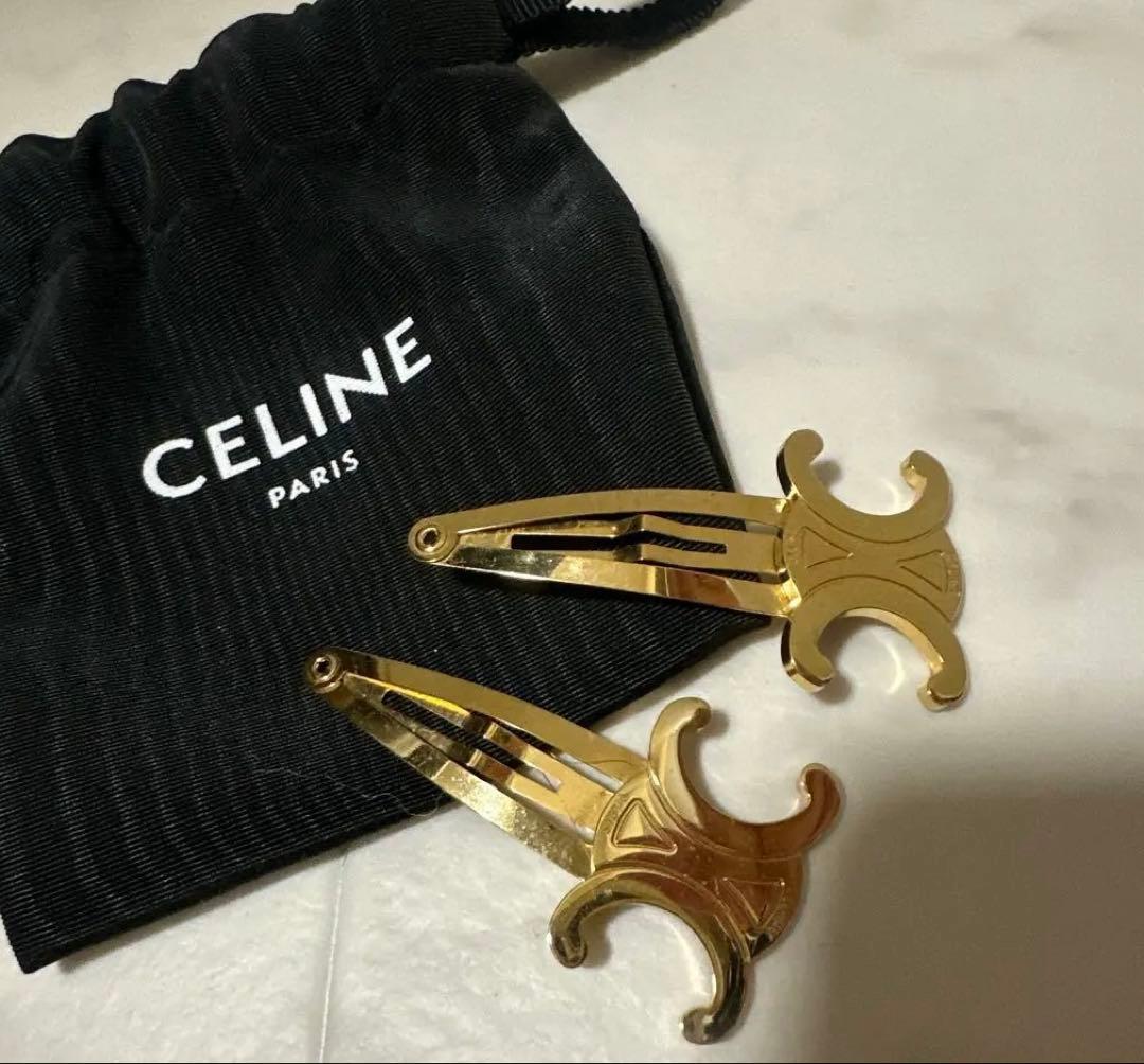 正規品 CELINE ゴールド ヘアクリップ ヘアピン 購入履歴あり