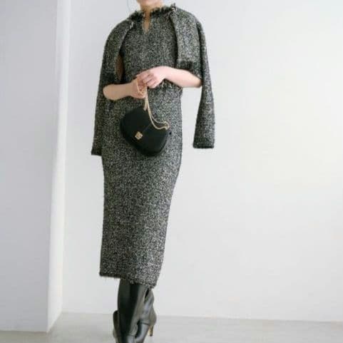 【極美品】24AW SNIDEL ツイードニットワンピース　ジャケット セット