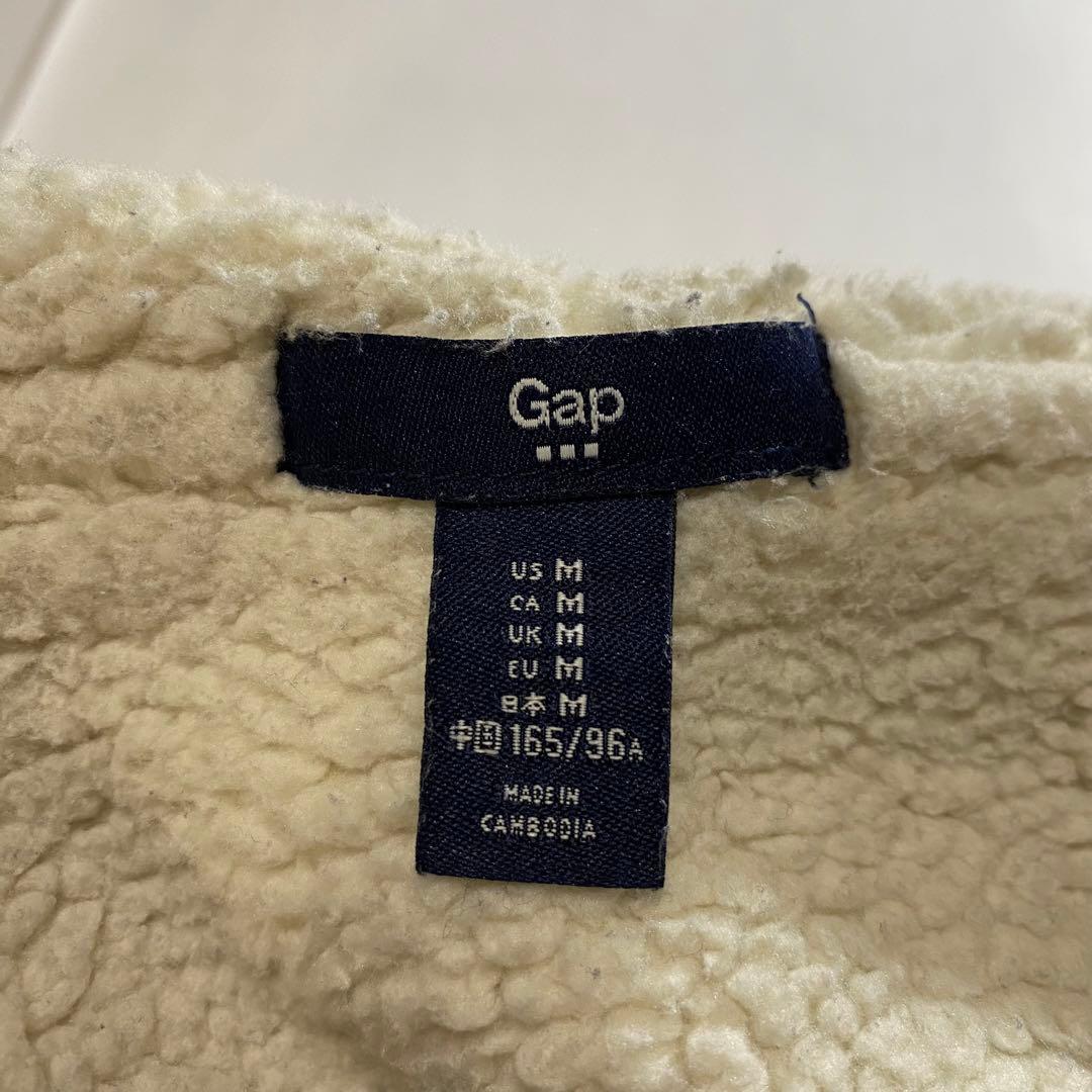 Y2K GAP ギャップ 裏ボア ジップ パーカー ロゴ アメリカ 国旗 短丈