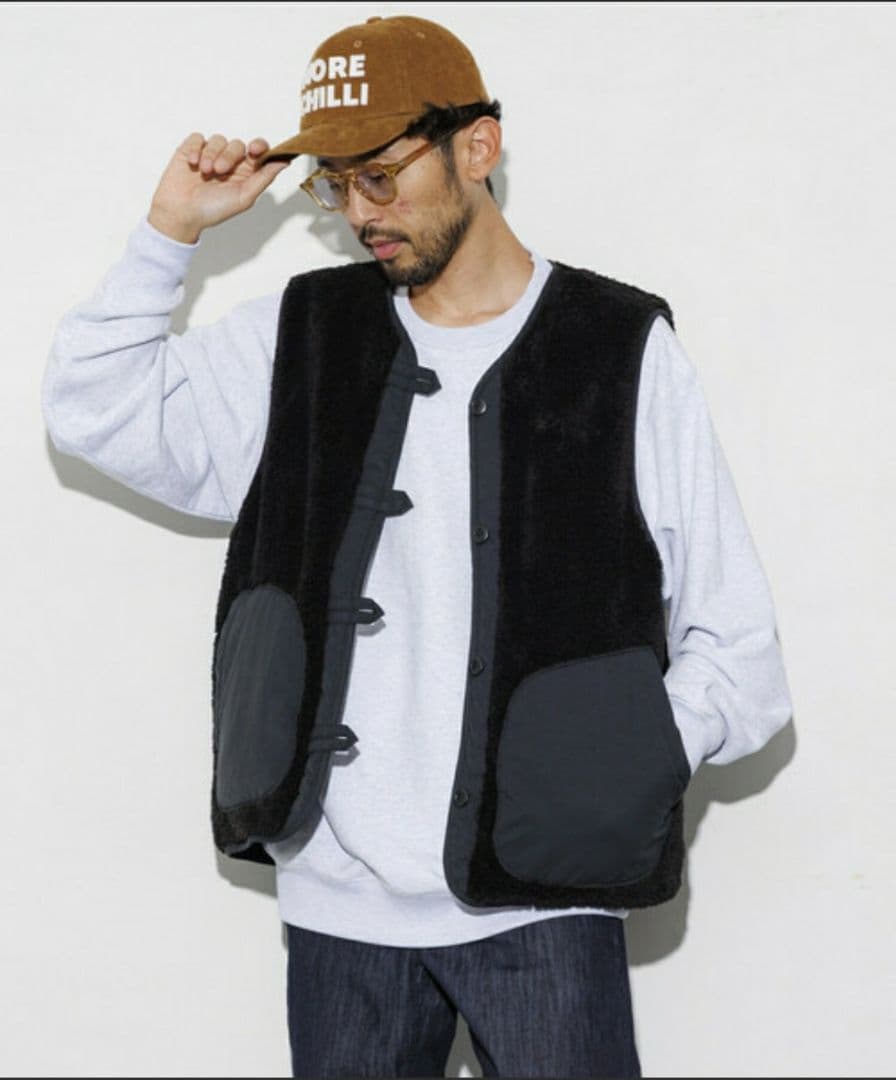 フリークスストア/リバーシブルボアベスト/size L
