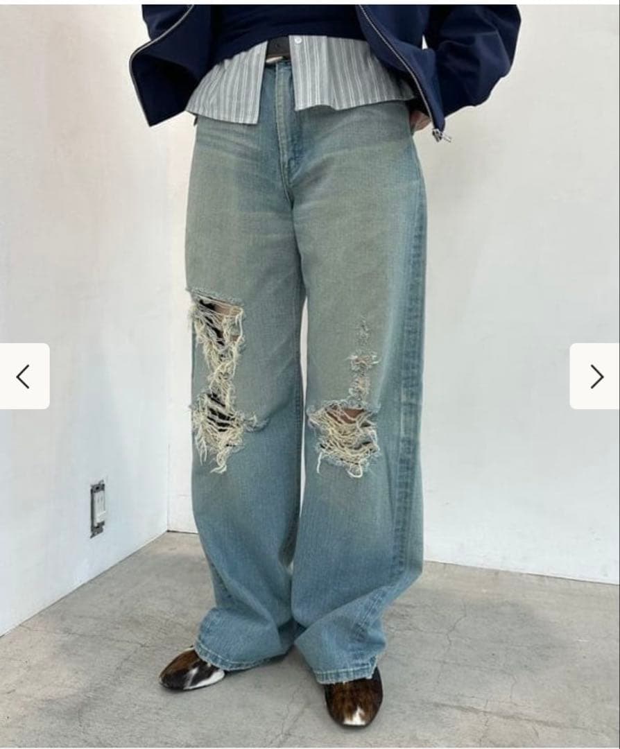 beams 別注　Lee / 101 クラッシュ デニムパンツ