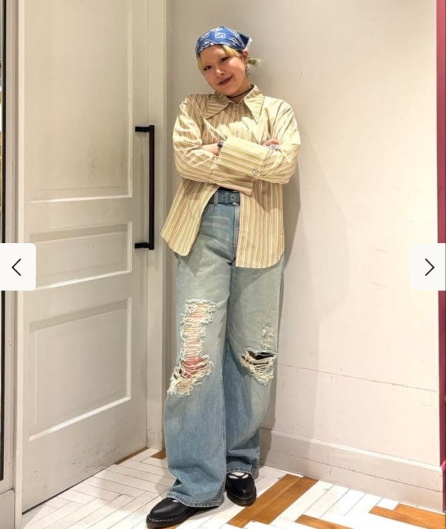 beams 別注　Lee / 101 クラッシュ デニムパンツ