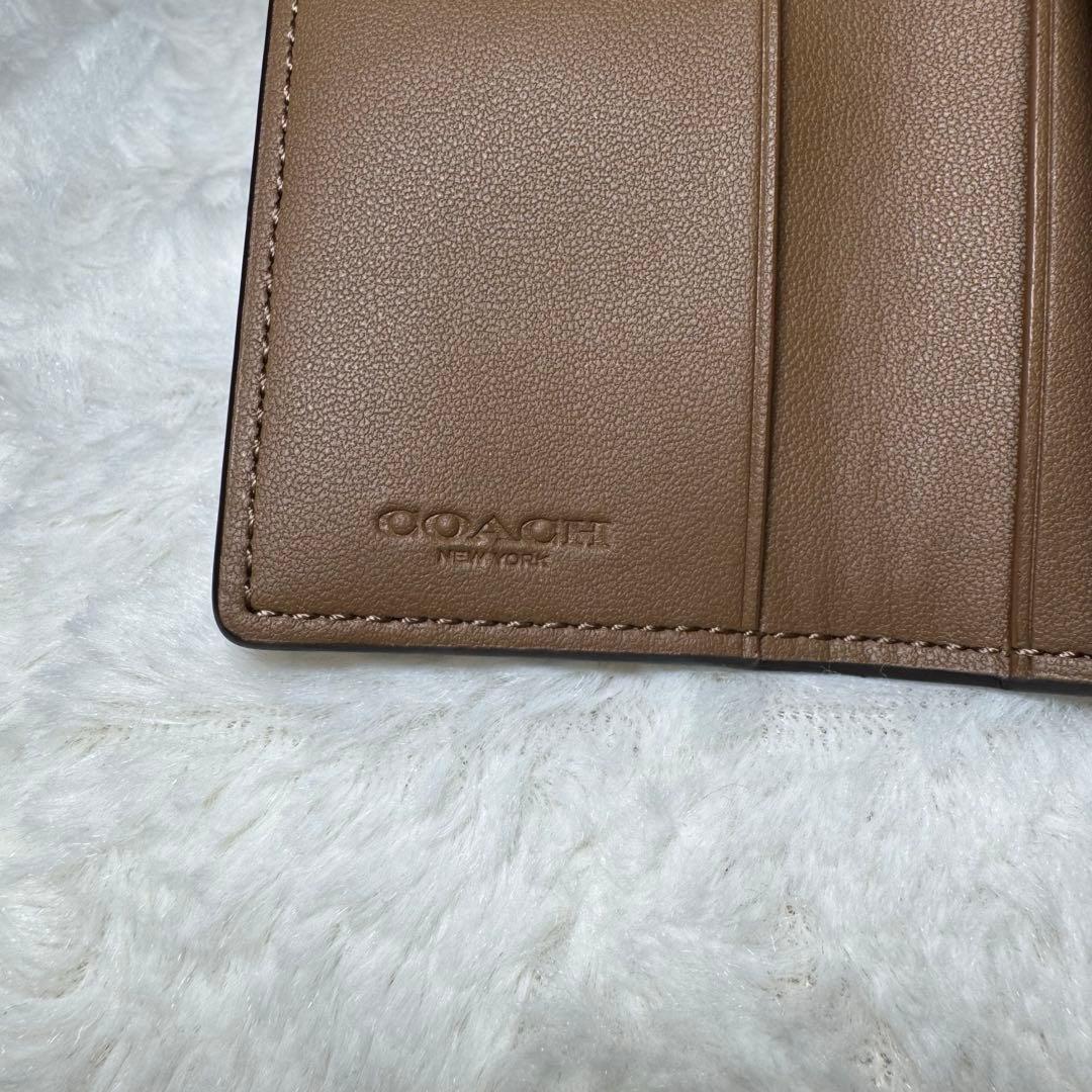 COACH コーチ キーケース 6連 ホワイト×ブラウン キーリング レザー