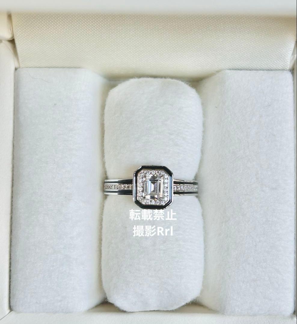 新品◆リズレリング　スクエア　エメラルドカット　13.5〜14号