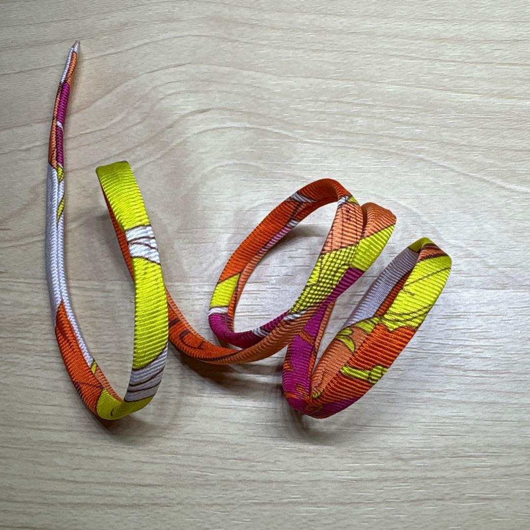 Twilly d'Hermès マルチカラーリボン　ラニエール　シルク紐　GJ8