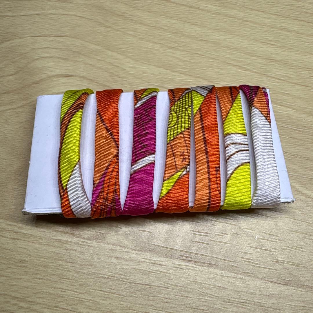 Twilly d'Hermès マルチカラーリボン　ラニエール　シルク紐　GJ8