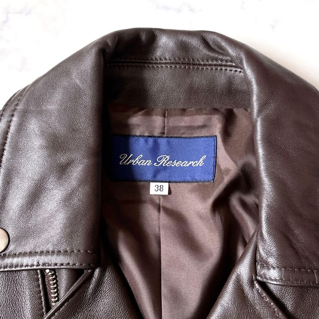 【URBAN RESEARCH】ダブルライダースジャケット　ラムレザー　38 M
