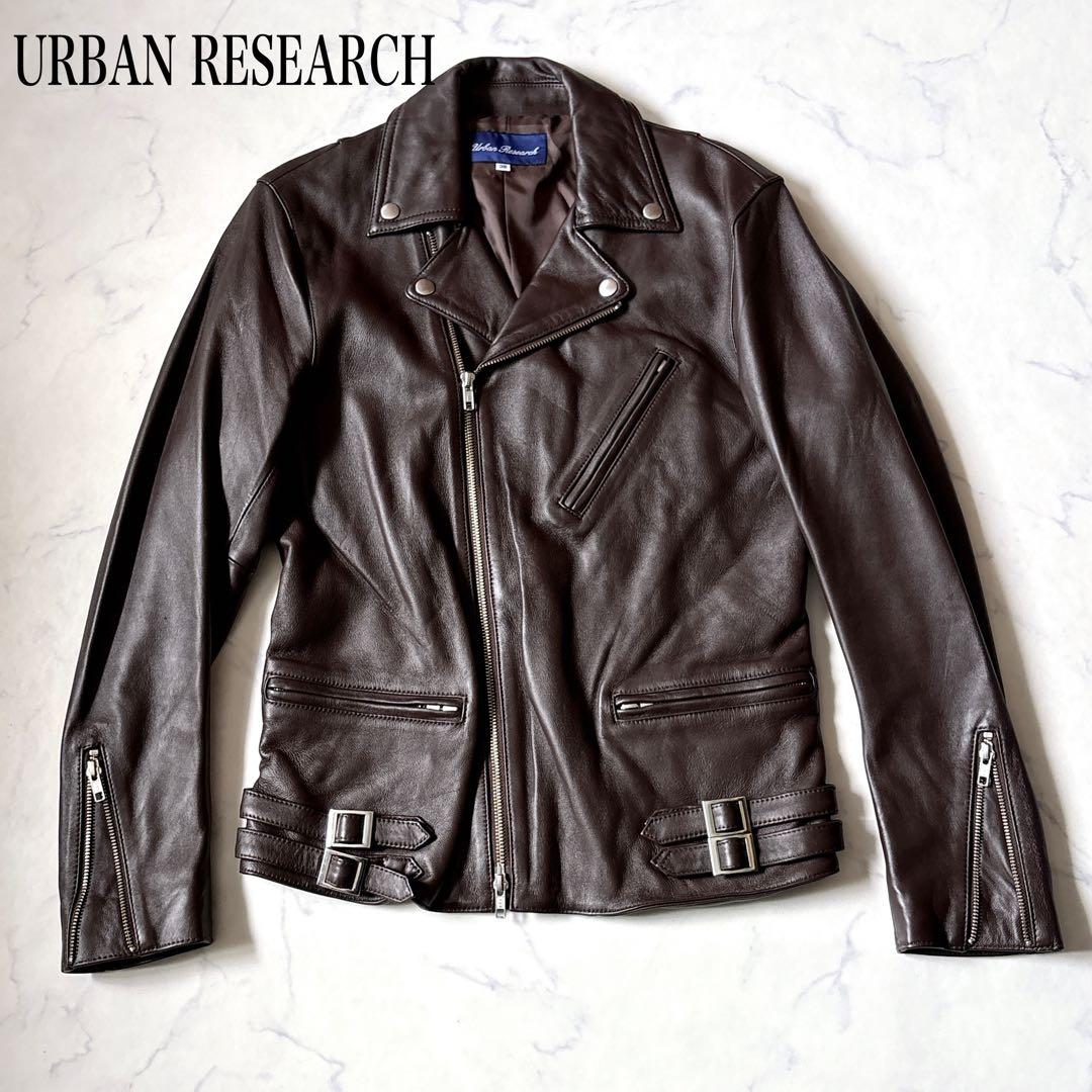 【URBAN RESEARCH】ダブルライダースジャケット　ラムレザー　38 M