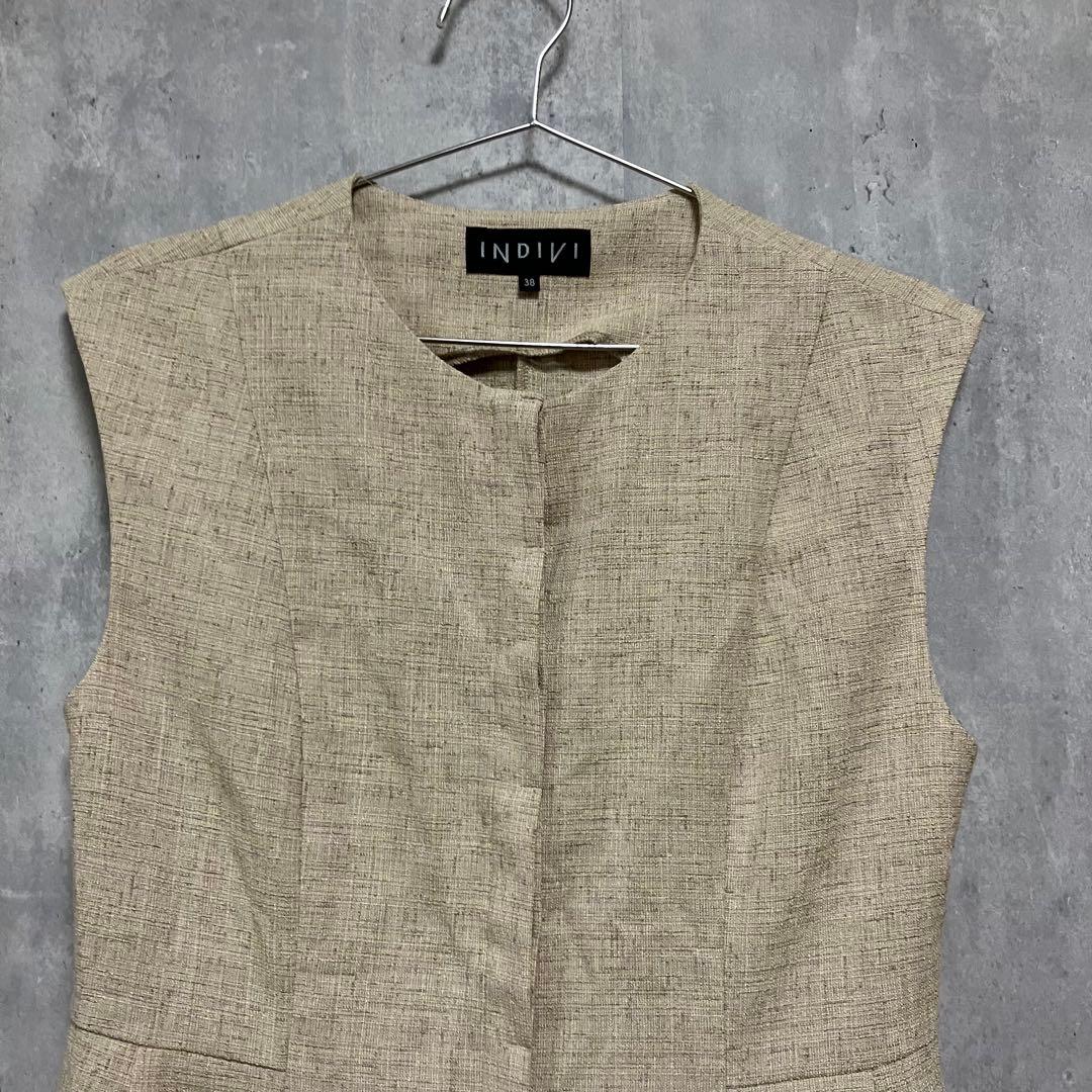 ♪ 定価¥18,920 INDIVI サマーツィードジレトップス サイズ38