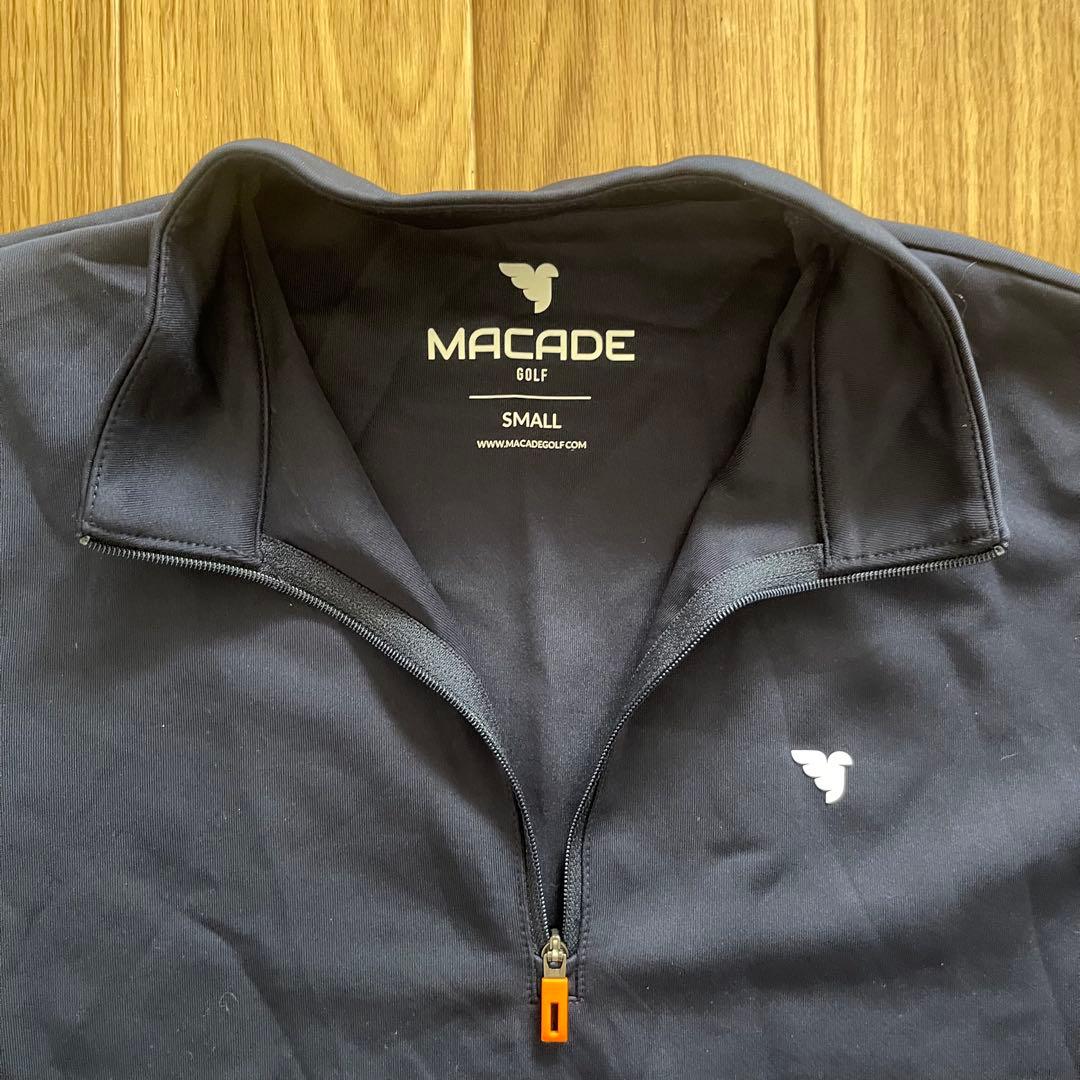 新品】MACADE ゴルフ ウェア ハーフジップトップ Sサイズ ネイビー 長袖